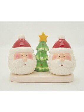 Delton Products Ceramic Santa Heads 2.3 Inches x 3 Inches Set S/P